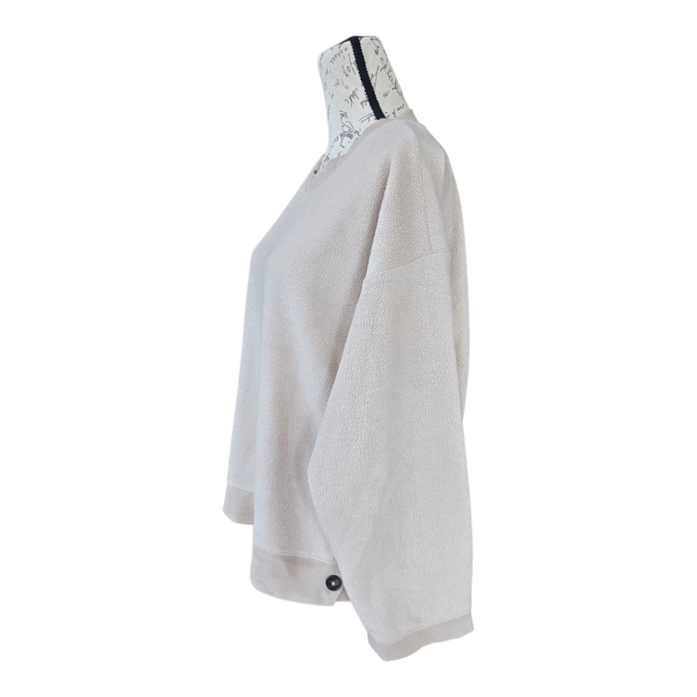 Madewell Brushed Long Sleeve Beige Relaxed Fit Sweatshirt Top L - Picture 4 of 10